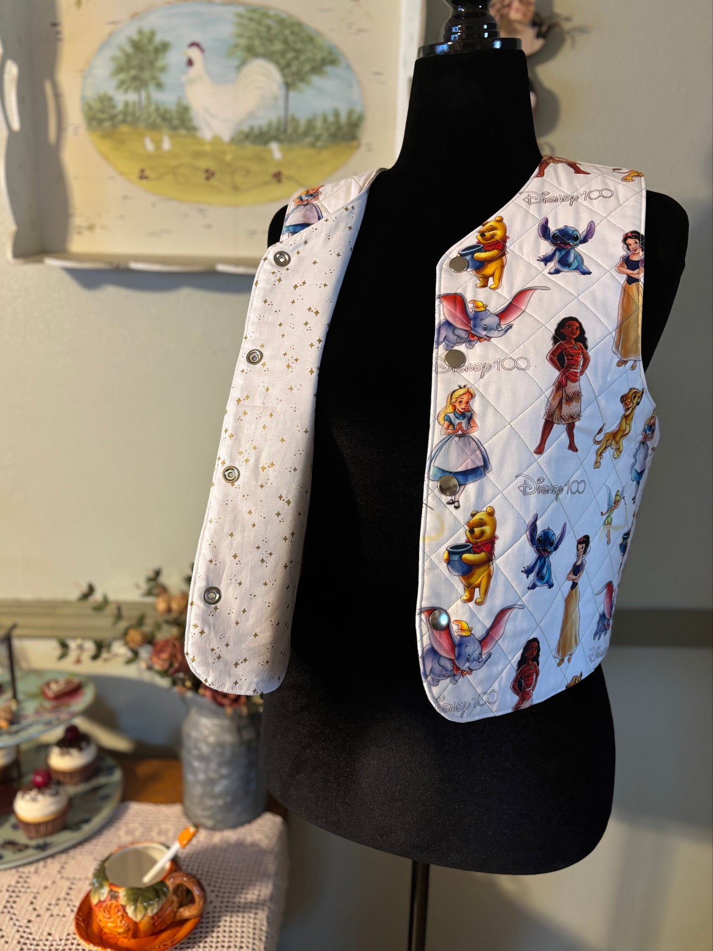 100 Years Disney Characters Quilted Cotton Vest