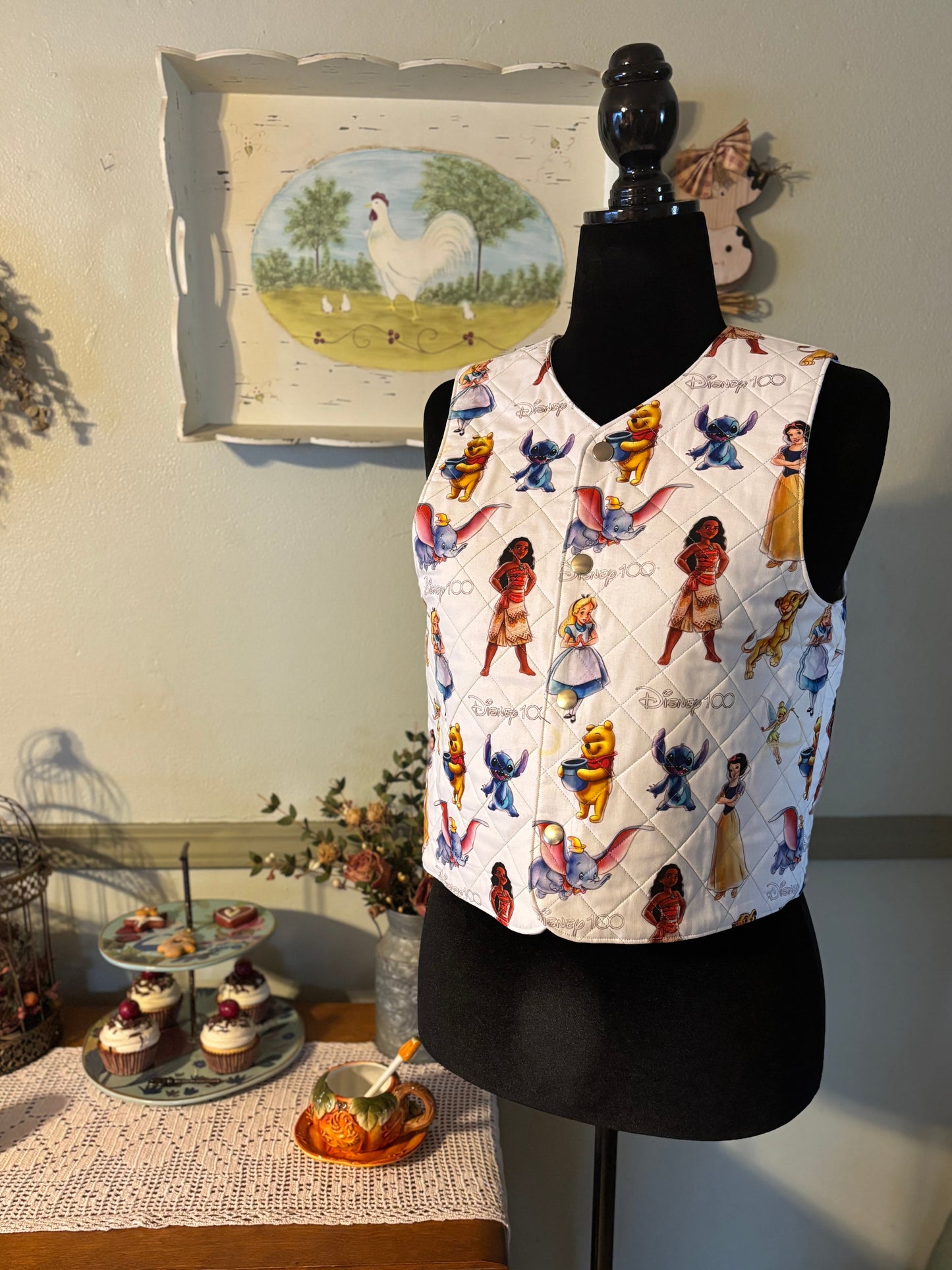 100 Years Disney Characters Quilted Cotton Vest
