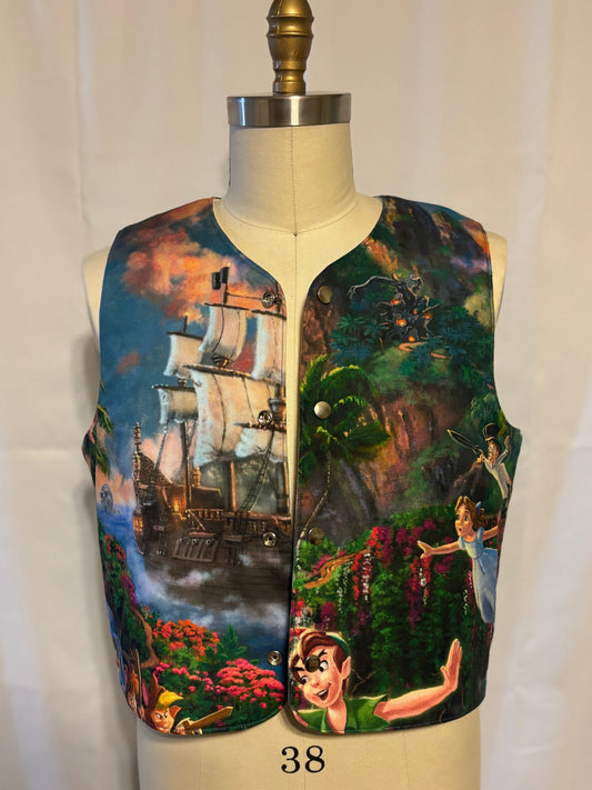 Disney Inspired Quilted Thomas Kinkade Fabric Panel Vest