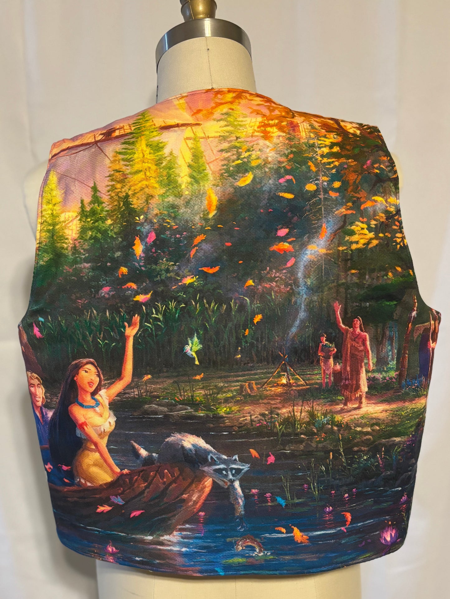 Disney Inspired Quilted Thomas Kinkade Fabric Panel Vest