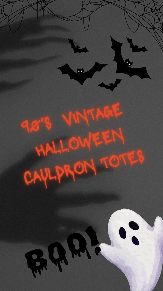 90’s Vintage Halloween Cauldron Totes